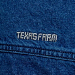 Jaqueta Masculina Texas Farm Jeans Youth Azul Com Pelo Na Gola E Bordado Ref. JQ006