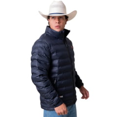 Jaqueta Masculina Texas Farm Puffer Rime Azul Marinho Logo Aplicado Ref: IN023