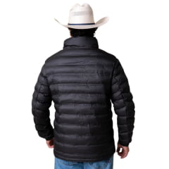 Jaqueta Masculina Texas Farm Puffer Rime Preto Logo Aplicado Ref: IN023
