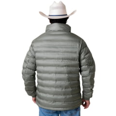 Jaqueta Masculina Texas Farm Puffer Rime Verde Logo Aplicado Ref: IN023