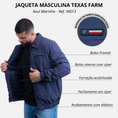 Jaqueta Masculina Texas Farm Refuge Azul Marinho Liso R. IN013