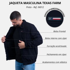 Jaqueta Masculina Texas Farm Refuge Preto Liso - Ref. IN012