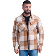 Jaqueta Masculina Texas Farm Xadrez Land Caramelo R. IN011