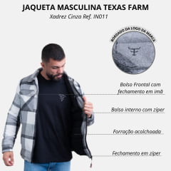 Jaqueta Masculina Texas Farm Xadrez Land Preto E Branco R. IN010