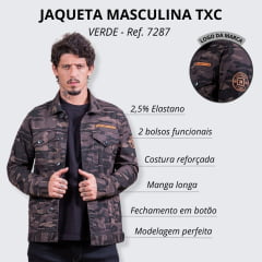 Jaqueta Masculina TXC Custom Aplicada Camuflada - Ref. 7287