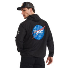 Jaqueta Masculina TXC Custom Manga Longa Com Capuz Windbreaker Preto Corta Vento Ref:3297
