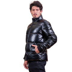 Jaqueta Masculina TXC Custom Puffer Preta Emborrachada  Ref: 7310