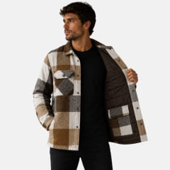 Jaqueta Masculina TXC Flanelada Xadrez Caramelo E Marrom - REF:7471