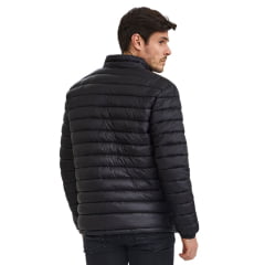 Jaqueta Masculina TXC Puffer Preto Com Logo Aplicado Branco e Saquinho Para Guardar Ref: 7393