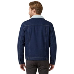 Jaqueta Masculina Wrangler Jeans Com Colete e Gola De Pelo Lavagem Escura Ref. WM9786