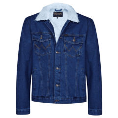 Jaqueta Masculina Wrangler Jeans Com Colete e Gola De Pelo Ref. WM9763