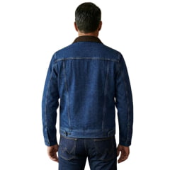 Jaqueta Masculina Wrangler Jeans Com Forro Flanela Lavagem Média Ref. WM9788