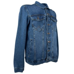 Jaqueta Masculina Wrangler Jeans Médio Retro Urbano Com Bolsos Ref: WM 9745 UN