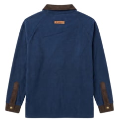 Jaqueta Masculina Santa Fé Soft Azul Marinho Zíper Detalhes Marrom Veludo Ref:01
