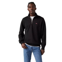 Moletom Masculino Levi's Preto Com Zíper E Logo Em Vermelho Ref:A86060000