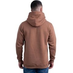 Moletom Masculino Texas Farm Com Capuz Modelo Canguru Marrom Cappuccino Com Logo Off White Ref:MT056