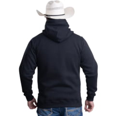 Moletom Masculino Texas Farm Com Capuz Modelo Canguru Preto Com Logo Bordado EUA Em Preto Ref:MT144