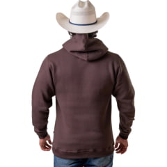 Moletom Masculino Texas Farm Modelo Canguru Capuz Marrom Logo Marrom Ref:MT144