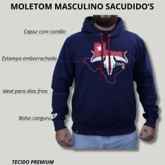 Moletom Masculino Azul Marinho Modelo Canguru Bão Nu Mundo Estampa Emborrachada - Ref. MOL12BNM