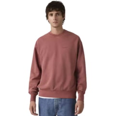 Moletom Masculino Levi's Garment Dyed Authentic Relaxed Fit Vermelho Salmão Ref:A92440041