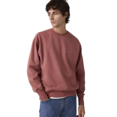 Moletom Masculino Levi's Garment Dyed Authentic Relaxed Fit Vermelho Salmão Ref:A92440041