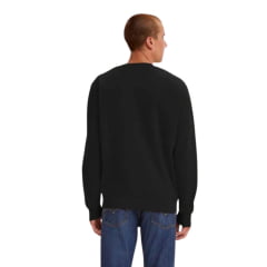 Moletom Masculino Levi's Careca Preto Com Logo Pequeno Vermelho Ref:LB 0040089