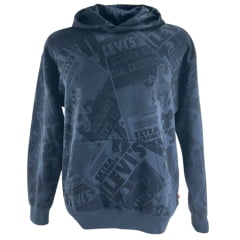 Moletom Masculino Levi's Modelo Canguru Azul Marinho Estampado - Ref: 0065
