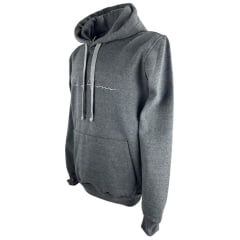 Moletom Masculino Ox Horns Com Capuz Chumbo Com Logo Cinza Ref: 4165