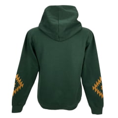 Moletom Masculino Tatanka Verde Escuro Modelo Canguru Com Logo Laranja Raízes Profundas Ref.2597