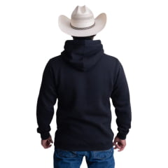 Moletom Masculino Texas Farm Alliance Com Capuz Modelo Canguru Preto Logo Verde Ref:MT139
