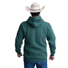 Moletom Masculino Texas Farm Alliance Com Capuz Modelo Canguru Verde Bandeira Logo Caramelo Ref:MT139
