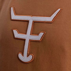 Moletom Masculino Texas Farm Bolso Canguru Com Capuz Caramelo Logo Off White Ref:MT056