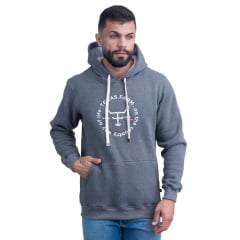 Moletom Masculino Texas Farm Canguru Cinza Mescla Logo Destination R: MT113