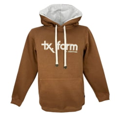 Moletom Masculino Texas Farm Caramelo Modelo Canguru Com Logo Em Bege Ref.MT036