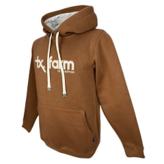 Moletom Masculino Texas Farm Caramelo Modelo Canguru Com Logo Em Bege Ref.MT036