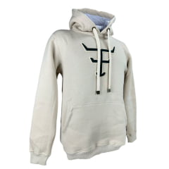 Moletom Masculino Texas Farm Com Capuz Modelo Canguru Bege Com Logo Verde Ref:MT056