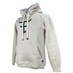 Moletom Masculino Texas Farm Com Capuz Modelo Canguru Bege Com Logo Verde Ref:MT056