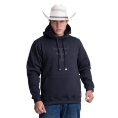 Moletom Masculino Texas Farm Com Capuz Modelo Canguru Preto Ref: MT056