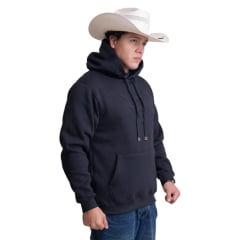 Moletom Masculino Texas Farm Com Capuz Modelo Canguru Preto Ref: MT056