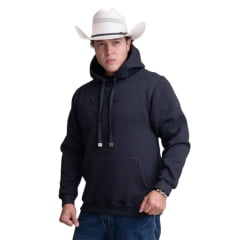 Moletom Masculino Texas Farm Com Capuz Modelo Canguru Preto Ref: MT056