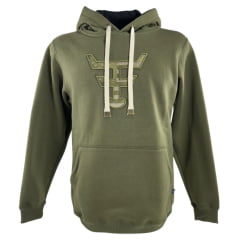 Moletom Masculino Texas Farm com Capuz Modelo Canguru Verde Musgo Ref: MT087