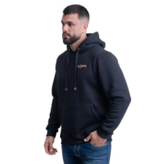 Moletom Masculino Texas Farm Modelo Canguru Capuz Preto Logo - Caramelo - Ref: MT135