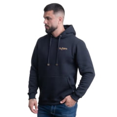 Moletom Masculino Texas Farm Modelo Canguru Capuz Preto Logo - Caramelo - Ref: MT135