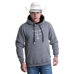 Moletom Masculino Texas Farm Modelo Canguru Cinza Escuro Ref: MT087