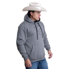 Moletom Masculino Texas Farm Modelo Canguru Cinza Escuro Ref: MT087