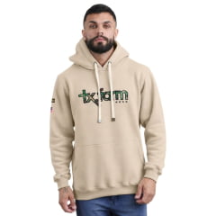 Moletom Masculino Texas Farm Canguru Capuz Bege Areia Logo Mesclada Ref:MT076