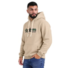 Moletom Masculino Texas Farm Canguru Capuz Bege Areia Logo Mesclada Ref:MT076