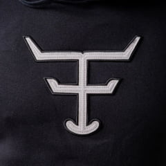 Moletom Masculino Texas Farm Canguru Capuz Preto Logo Off White Ref:MT056