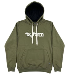 Moletom Masculino Texas Farm Canguru Capuz Verde Musgo Logo Off White Ref:MT036
