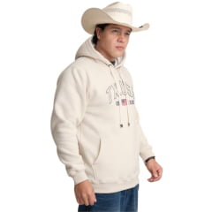Moletom Masculino Texas Farm Modelo Canguru Off White TX. USA XX15 Ref: MT118